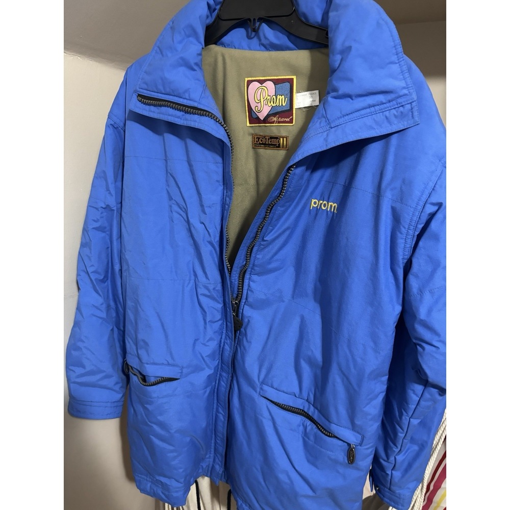 Prom‎ Snowboard Jacket Womens Large Ski Winter Coat Snowboarding Blue Vintage